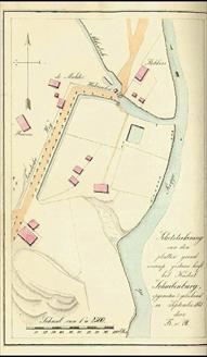 tekening o.b.v. Minuutplan door Graaf van Bijlandt. Almenac 1842