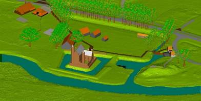 Schuilenburg toen (bebouwing) in nu (terrein)